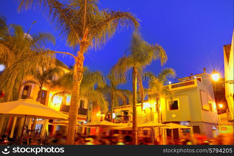 Denia old village sunset dusk in Mediterranean Alicante Spain Europe