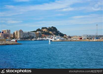 Denia port Marina in Mediterranean sea of Alicante Spain