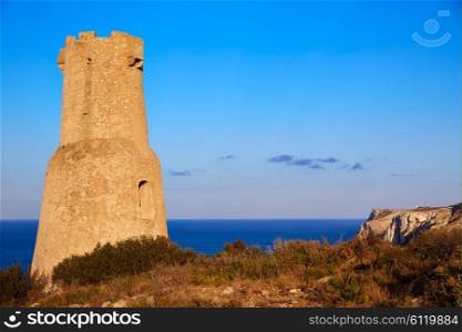 Denia Torre del Gerro tower in Las Rotas of Alicante Mediterranean Spain