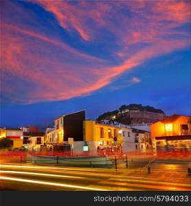Denia village sunset dusk in Alicante Spain Europe