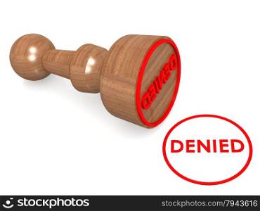 Denied round stamp concept image with hi-res rendered artwork that could be used for any graphic design.. Denied round stamp