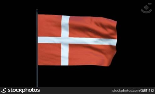 Denmark Flag Waving, Seamless Loop