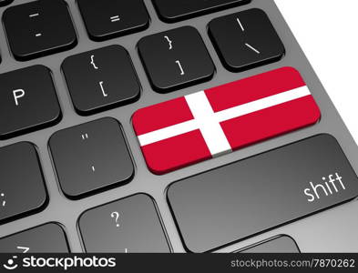 Denmark keyboard image with hi-res rendered artwork that could be used for any graphic design.. Denmark