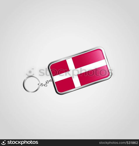 Denmark Vector KeyChain Design. Vector EPS10 Abstract Template background