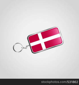 Denmark Vector KeyChain Design. Vector EPS10 Abstract Template background