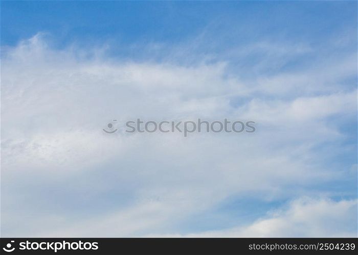 Dense white cloud in the blue sky in Turkey