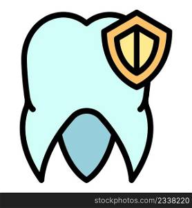 Dental protect icon. Outline dental protect vector icon color flat isolated. Dental protect icon color outline vector