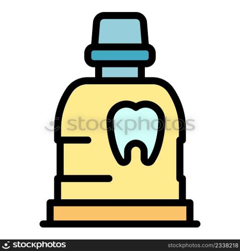 Dental rinse icon. Outline dental rinse vector icon color flat isolated. Dental rinse icon color outline vector