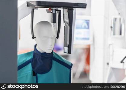 Dental training for 3d dental CT scan with dummy model. Dentistry Training ward.. 3D Dental CT Scan Training