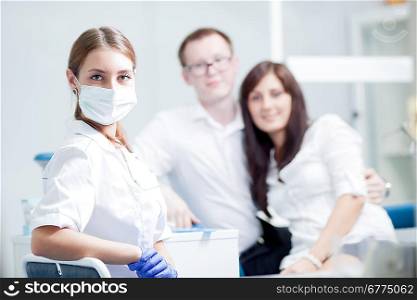 Dentist and young couple