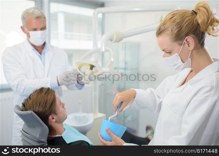Dentist at work