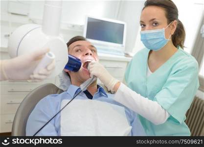 dentist staring at the cam