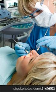 dentistry, doctor and patient, tooth cavity filling. dentistry, tooth cavity stopping