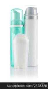 deodorant and spray bottles