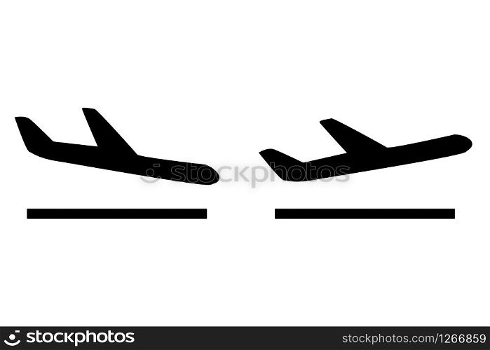 departure arrival plane flight icon isolated vector illustration