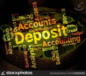 Deposit Word Showing Part Payment And Deposited