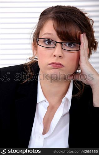 Depressed businesswoman