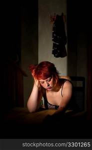 Depressed young woman