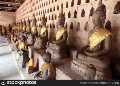 Der Wat Si Saket in Vientiane der Hauptstadt von Laos in Suedostasien.