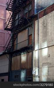 Derelict exterior walls in Boston, Massachusetts, USA