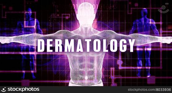Dermatology as a Digital Technology Medical Concept Art. Dermatology