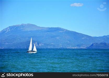 Desenzano del Garda? town Italy lake and yacht landscape