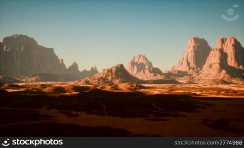 Desert Buttes with Blue Sky in Utah