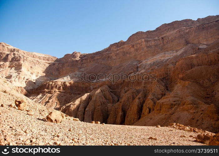 Desert Canyon in Israel Dead Sea travel attraction for tourists