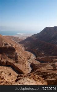Desert Canyon in Israel Dead Sea travel attraction for tourists