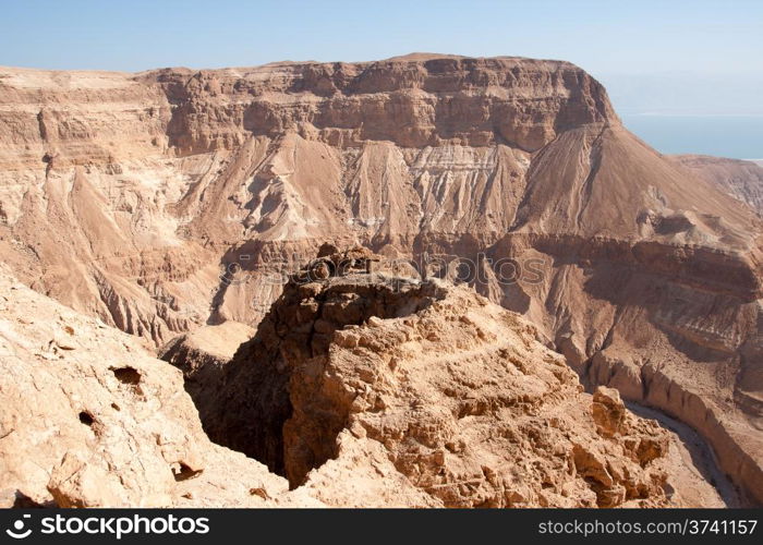 Desert Canyon in Israel Dead Sea travel attraction for tourists