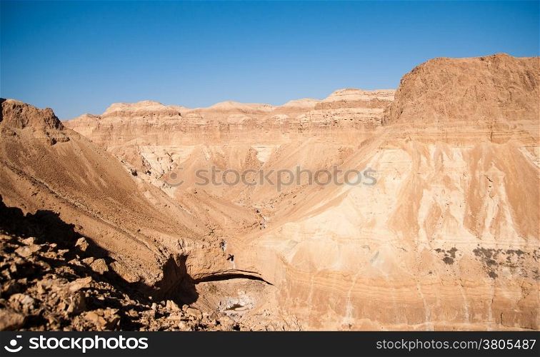 Desert Canyon in Israel Dead Sea travel attraction for tourists