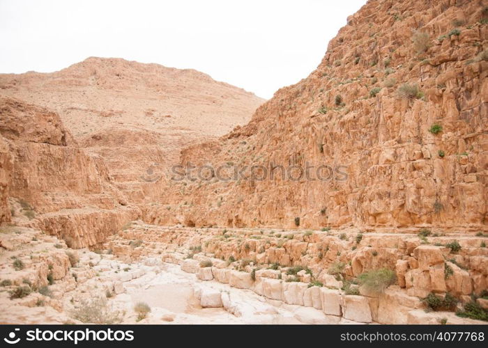 Desert Canyon in Israel Dead Sea travel attraction for tourists