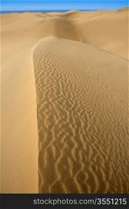 Desert dunes sand in Maspalomas Gran Canaria at Canary islands