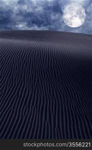 Desert dunes sand in moon night sky photo mount