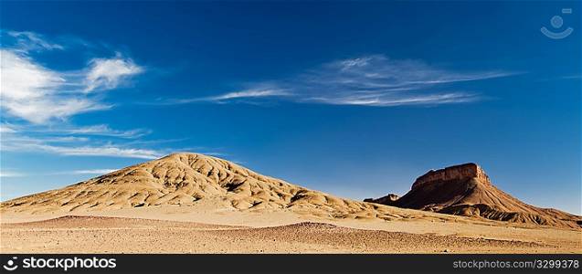 Desert landscape: geological formation in south Maroc, Africa.