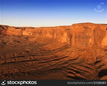 Desert landscape with blue sky