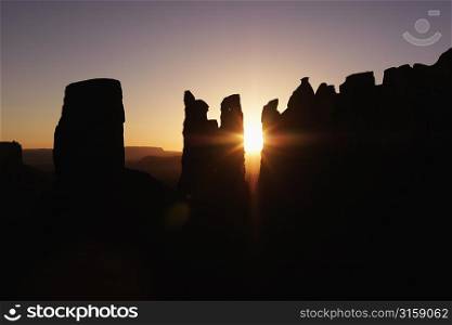 Desert rock silhouette