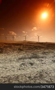 desert windmills in dunes energy