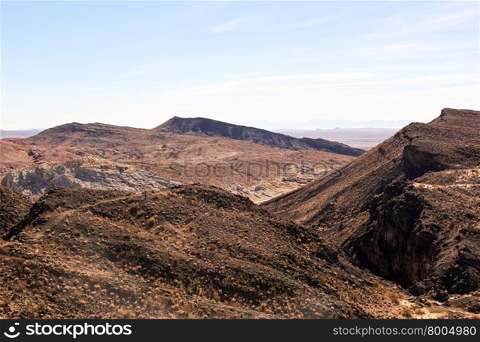 desert with blue sky in summer at Red Rock Canyon, California, USA