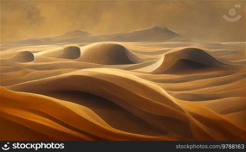 Desert with dry sand, global warming concept, natural background. Desert with dry soil