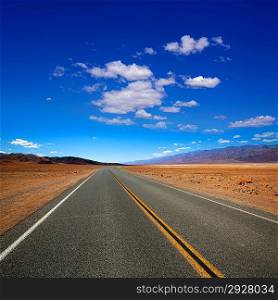Deserted Route 190 highway in heart of Death Valley California