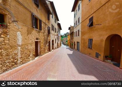 Deserted Street of the Italian City