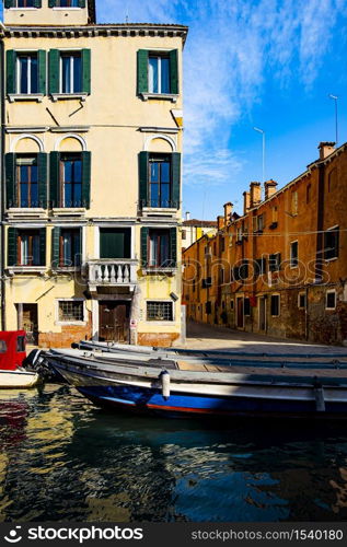 Deserted streets of Venice. Museum City is situated across a group of islands that are separated by canals and linked by empty bridges.