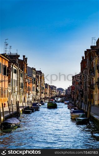 Deserted streets of Venice. Museum City is situated across a group of islands that are separated by canals and linked by empty bridges.