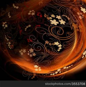Design Background With Floral Beauty Ornate