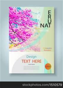 Design brochure magazine layout template, Flyer cover business layout, Modern Poster, Leaflet advertising watercolor painting background, Annual report for presentation, Vector abstract illustration.