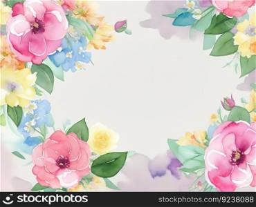 Design for a Mother’s Day greeting featuring lovely watercolor flowers. Generative AI.