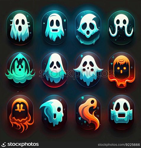 design ghost scary character ai generated. funny death, fear holiday, mystery spirit design ghost scary character illustration. design ghost scary character ai generated