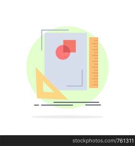 Design, layout, page, sketch, sketching Flat Color Icon Vector