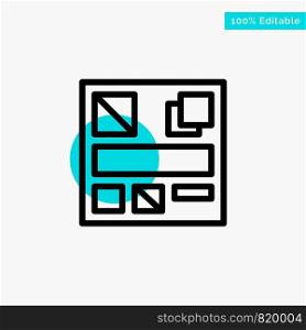 Design, Mockup, Web turquoise highlight circle point Vector icon